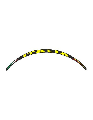 Kit déco de 8 stickers pour Jantes AV+AR "ITALIA" Jaune