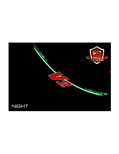 Kit déco de 8 stickers Fluorescent pour Jantes AV+AR "V2" Rouge