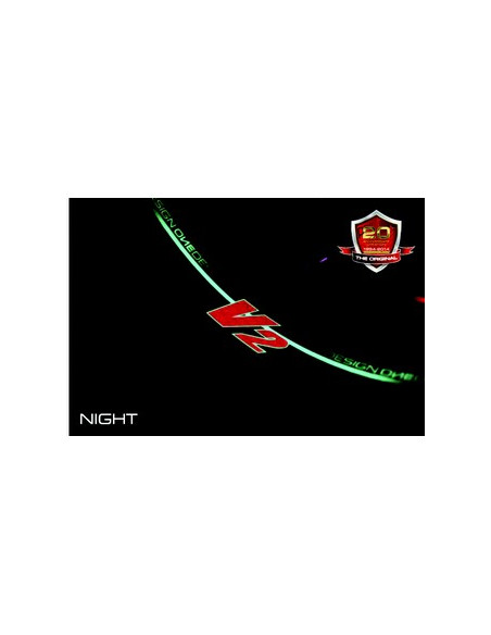 Kit déco de 8 stickers Fluorescent pour Jantes AV+AR "V2" Rouge