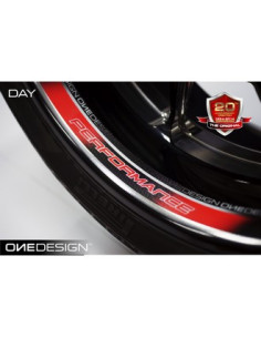 Kit déco de 8 stickers Fluorescent pour Jantes AV+AR "PERFORMANCE"