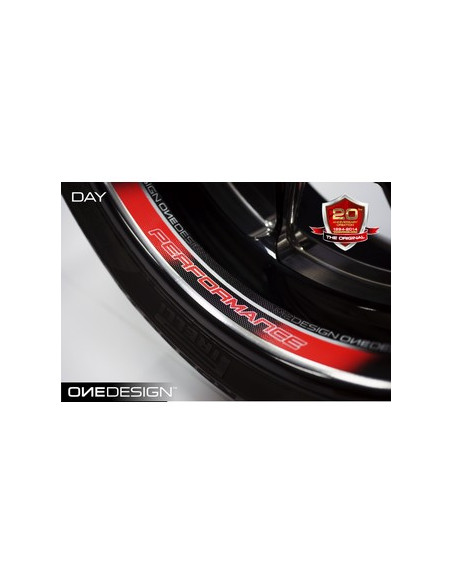 Kit déco de 8 stickers Fluorescent pour Jantes AV+AR "PERFORMANCE"