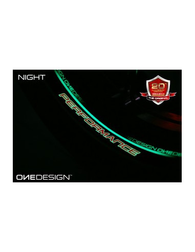 Kit déco de 8 stickers Fluorescent pour Jantes AV+AR "PERFORMANCE"