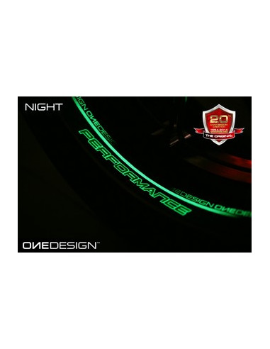Kit déco de 8 stickers Fluorescent pour Jantes AV+AR "PERFORMANCE"