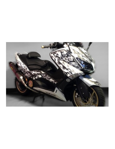 Kit Adhésif graphique pour YAMAHA T-MAX -Version Gris-Blanc Camouflage