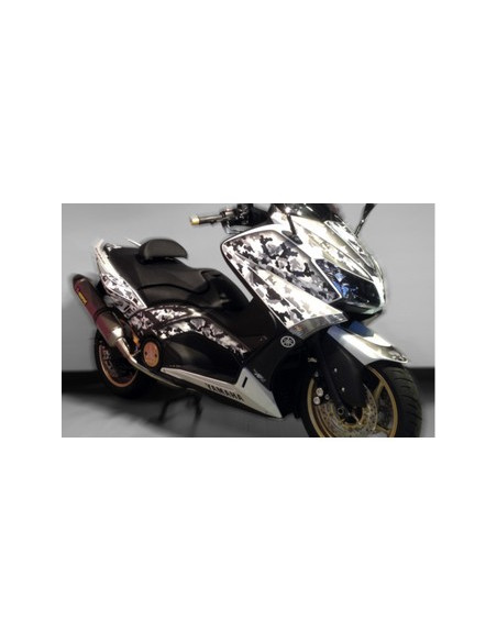 Kit Adhésif graphique pour YAMAHA T-MAX -Version Gris-Blanc Camouflage