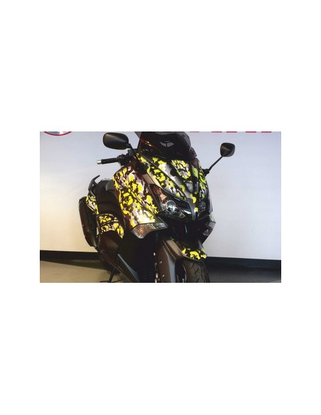 Kit Adhésif graphique pour YAMAHA T-MAX -Version Jaune Fluo Camouflage