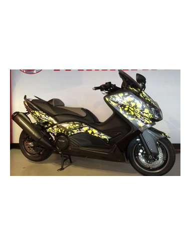 Kit Adhésif graphique pour YAMAHA T-MAX -Version Jaune Fluo Camouflage