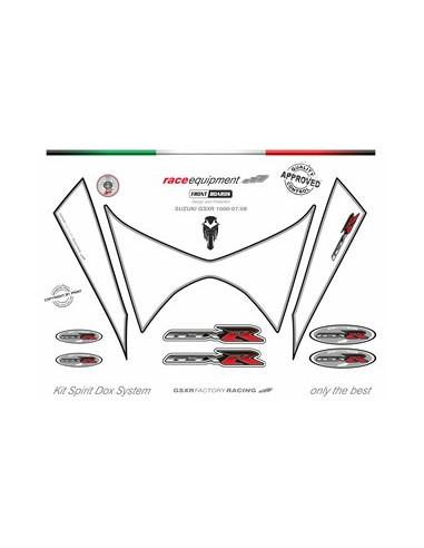 Kit graphique de protection frontale   GSXR FACTORY RACING