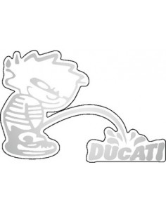 Déco moto "Enfant" marqué DUCATI. 2 pièces. Argent