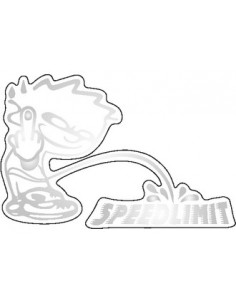 Déco moto "Enfant" marqué SPEEDLIMIT. 2 pièces. Argent