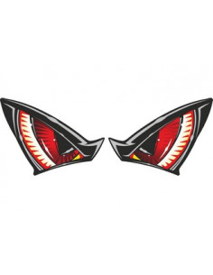 Déco moto "OEIL" de couleur Rouge.