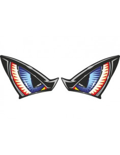 Déco moto "OEIL" de couleur Bleu.