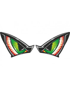 Déco moto "OEIL" de couleur Vert.