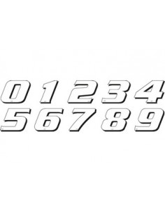 Déco moto NUMERO 5 DE COULEUR Blanc