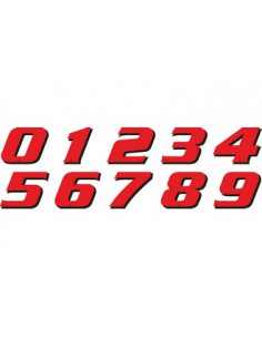 Déco moto NUMERO 3 DE COULEUR Rouge