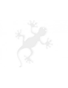 Label en 3D de forme LEZARD Blanc réflechissant. 1 Pièce.