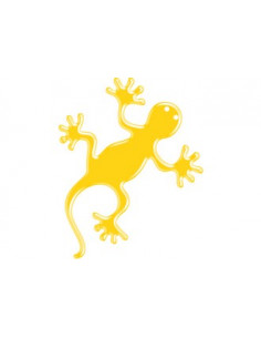 Label en 3D de forme LEZARD Jaune réflechissant. 1 Pièce.