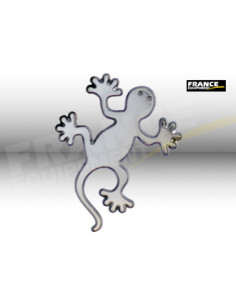 Label en 3D de forme LEZARD Chromé. 1 Pièce.