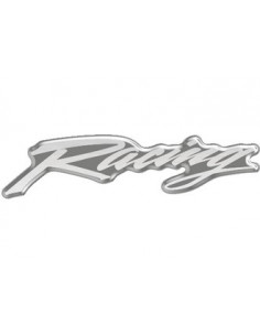 Jeu d'Autocollants résinés "RACING" Gris. (2 Pièces)