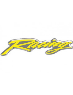 Jeu d'Autocollants résinés "RACING" Jaune. (2 Pièces)