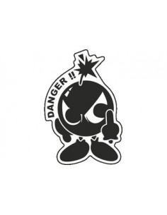 Label déco moto "DANGER" Noir. 2 pièces.