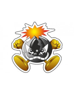 Label déco moto "BOMBE" Petit modèle. 2 pièces.