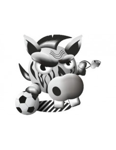 Label déco moto "ZEBRE FOOT" . 2 pièces.