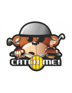Label déco moto "NOUNOURS CATCH ME". 2 pièces.