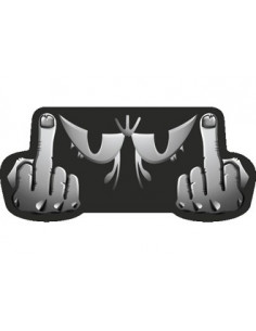 Label déco moto "DEUX DOIGTS". 2 pièces.