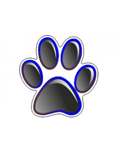 Label déco moto "EMPRUNTE Bleu". 2 pièces.