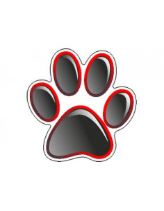 Label déco moto "EMPRUNTE Rouge". 2 pièces.