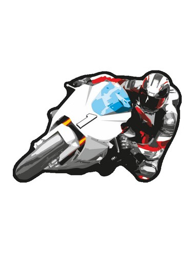 Label déco moto "MOTARD SUR MOTO N°1". 2 pièces.