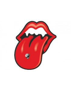 Label déco moto "BOUCHE/LANGUE" Rouge. 2 pièces.