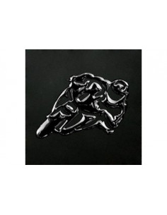 Label en 3D de forme MOTO Noir. 1 pièce.