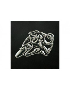 Label en 3D de forme MOTO Argent. 1 pièce.