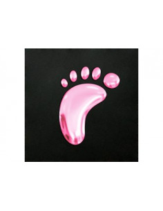 Label en 3D de forme PIED Rose. 1 pièce.