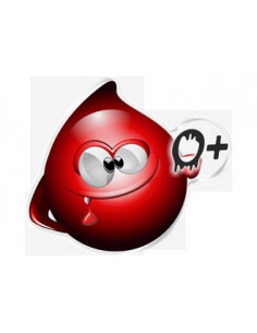 Label en 3D Groupe Sanguin : O+      Format : 54.1X46.8mm