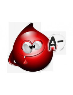 Label en 3D Groupe Sanguin : A-   Format : 54.1X46.8mm