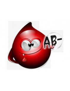 Label en 3D Groupe Sanguin : AB-   Format : 54.1X46.8mm