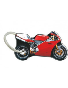 Porte-cléfs en Résine "DUCATI ROUGE" Format : 40x40mm