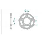 Kit chaine AFAM acier TRIUMPH 900 TROPHY pas 530 1994 à 1999