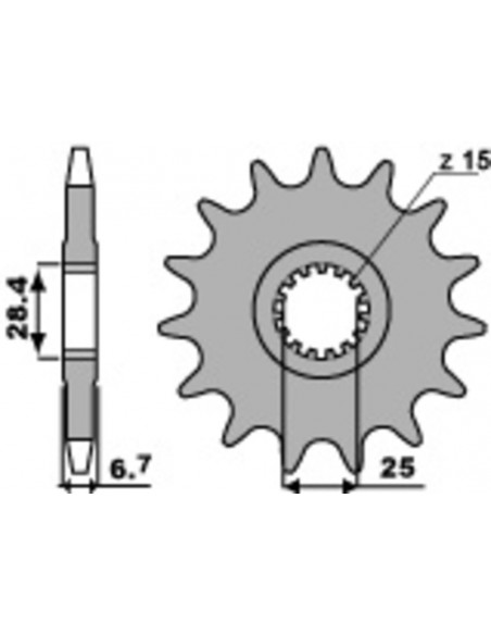 Pignon PBR acier standard 2168 - 520