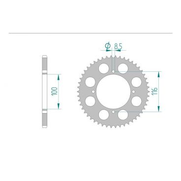 Kit chaine AFAM alu KAWASAKI KX 85 2001-2002