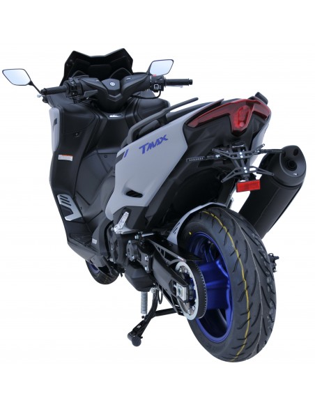 SUPMAX EVO Support de plaque + platine aluminium noir avec Support blinker pour TMAX 560 