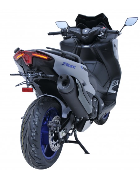 SUPMAX EVO Support de plaque + platine aluminium noir avec Support blinker pour TMAX 560 