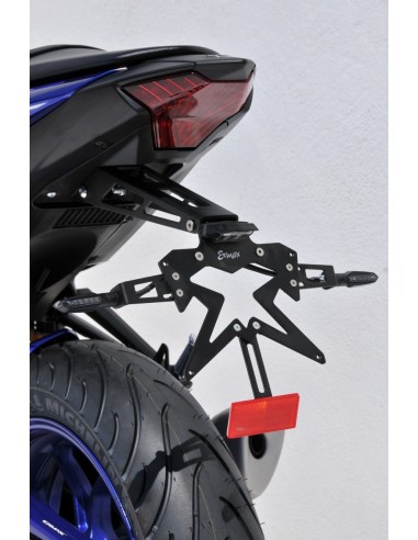 SUP10 Support de plaque alu noir bras Ermax pour YZF R3 2015-2018 