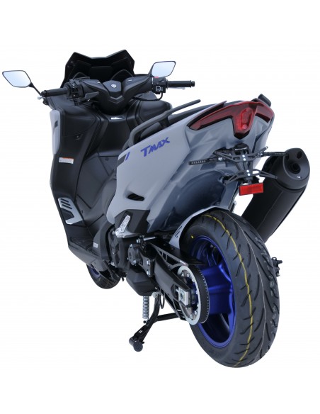 SUPMAX EVO Support de plaque + platine aluminium noir avec Support blinker pour TMAX 560 