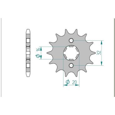 Kit Chaine alu DC HM 125 CRE F 125 X 2009-2013
