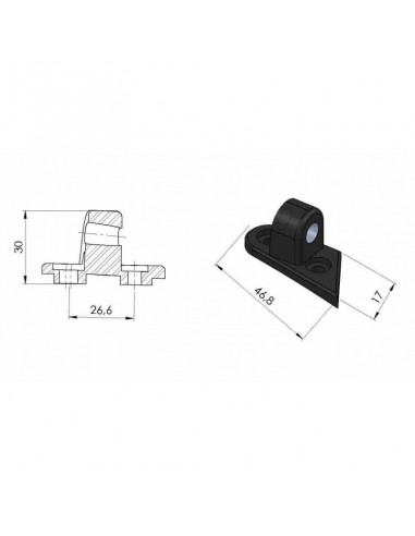 Adaptateur de rétroviseurs 3543 Puig coté gauche pour Ducati Panigale 1100 V4 / V4S 2018 et +, 1100 V4 SP 2021 et +, V2 2020 et 