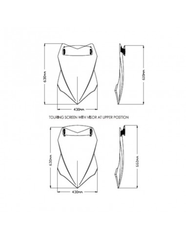 Bulle Touring Avec Visière 20733 Puig pour Ducati Multistrada V4 / S / Sport 2021 et + 